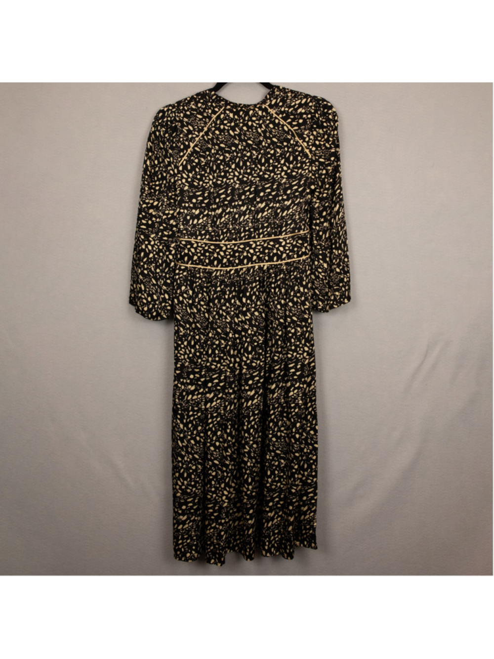 Ba&sh Esme Noir black and beige dot print midi dress-XS - Picture 5 of 5